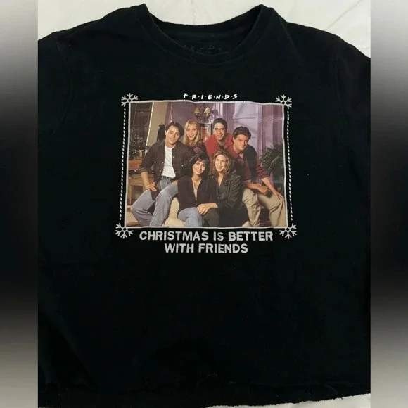 Friends Cropped Holiday Sweatshirt Friends TV Show 90’s Ugly Christmas Sweater - Picture 2 of 7